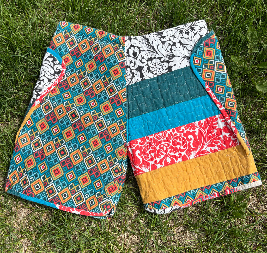 FloralGeo Patchwork Shorts - OOAK - 28” Waist Max