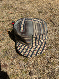 Floral Stripes Pillbox Cap - OOAK
