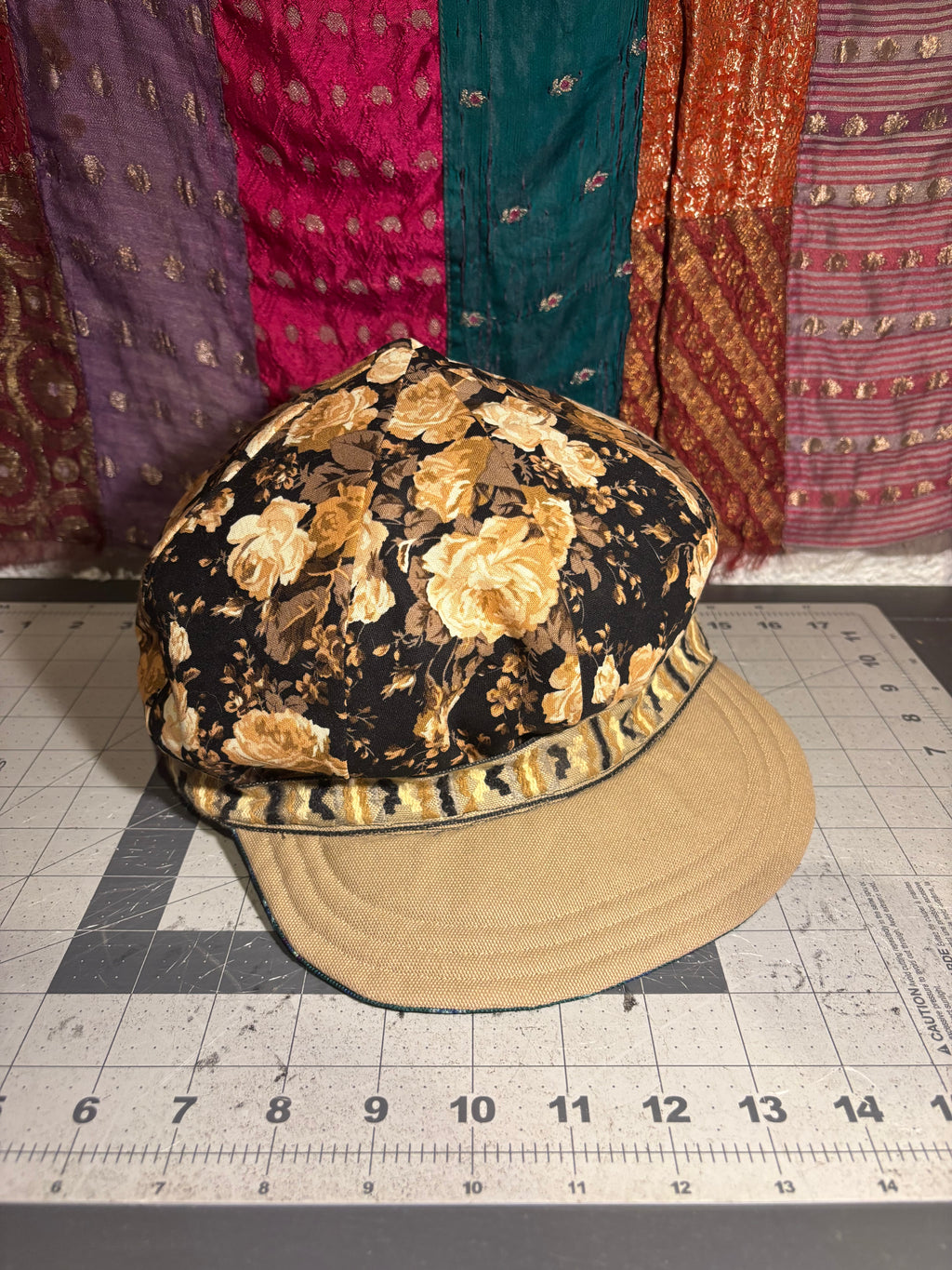 Reversible Newsboy Cap - OOAK - 23”