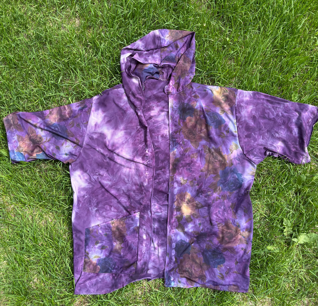 Floral Purps Silk Kimono - OOAK - M-XL