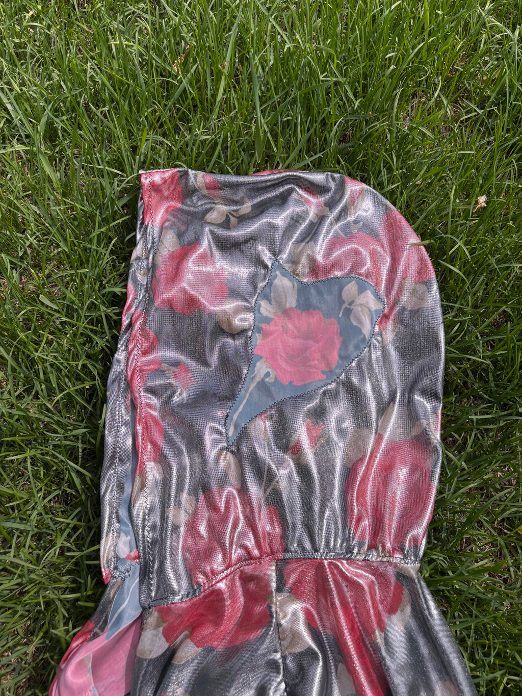 Shiny Floral Silk Kimono - OOAK - S-L