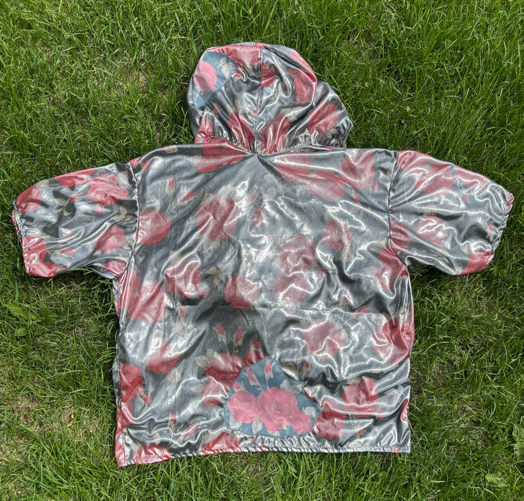 Shiny Floral Silk Kimono - OOAK - S-L