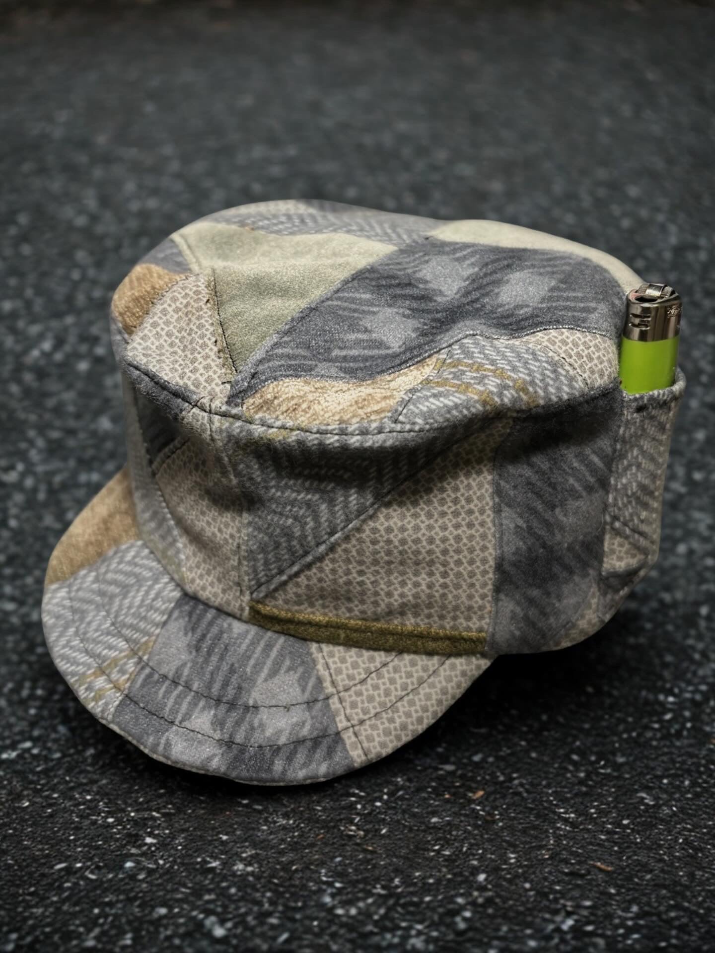 GrayWay Patchwork Pillbox Cap - S/M