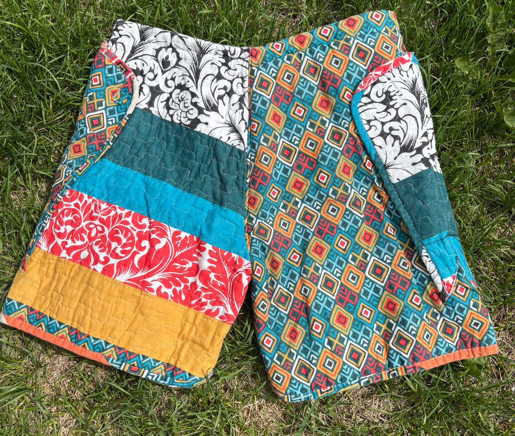 FloralGeo Patchwork Shorts - OOAK - 28” Waist Max