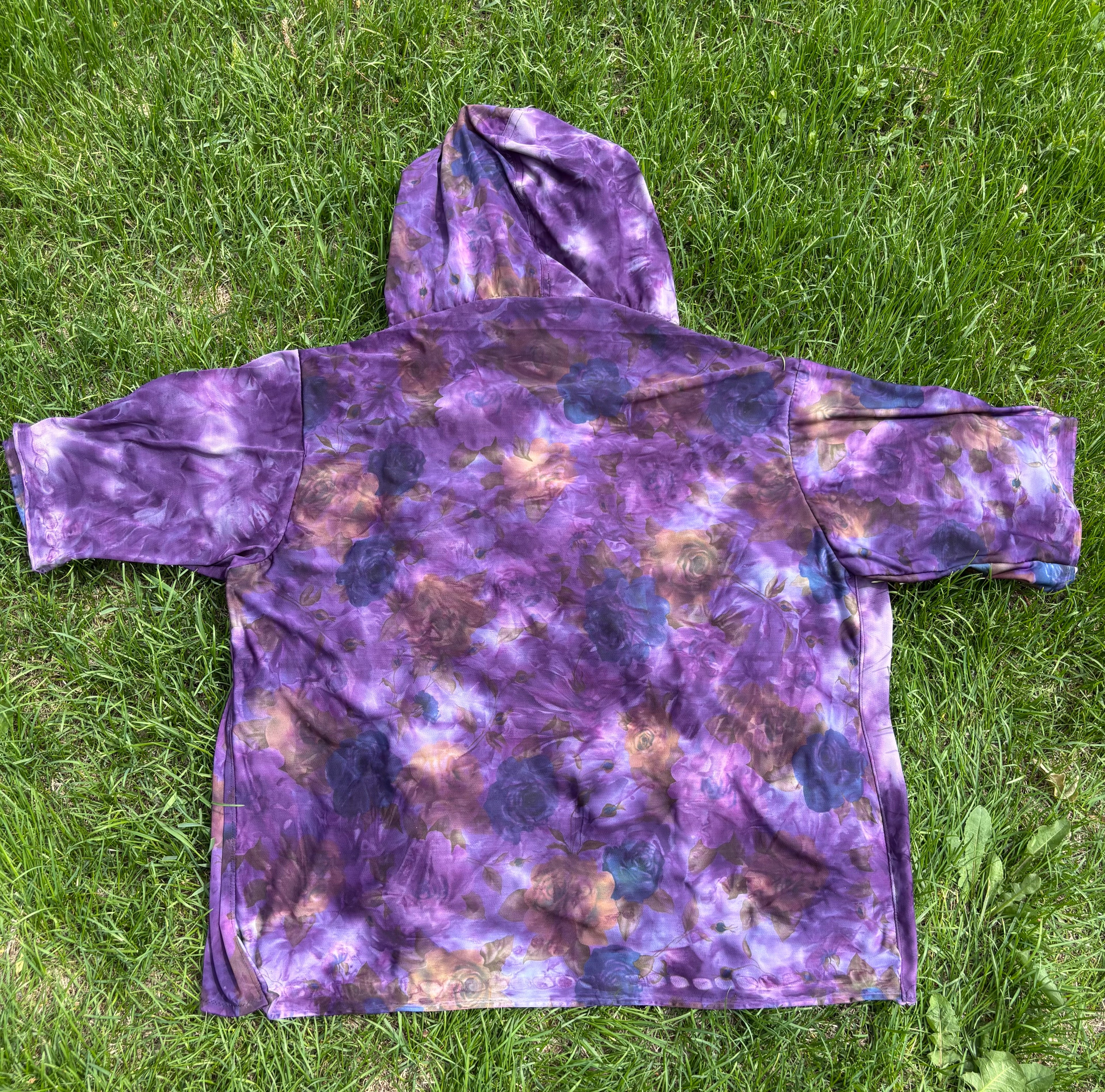 Floral Purps Silk Kimono - OOAK - M-XL